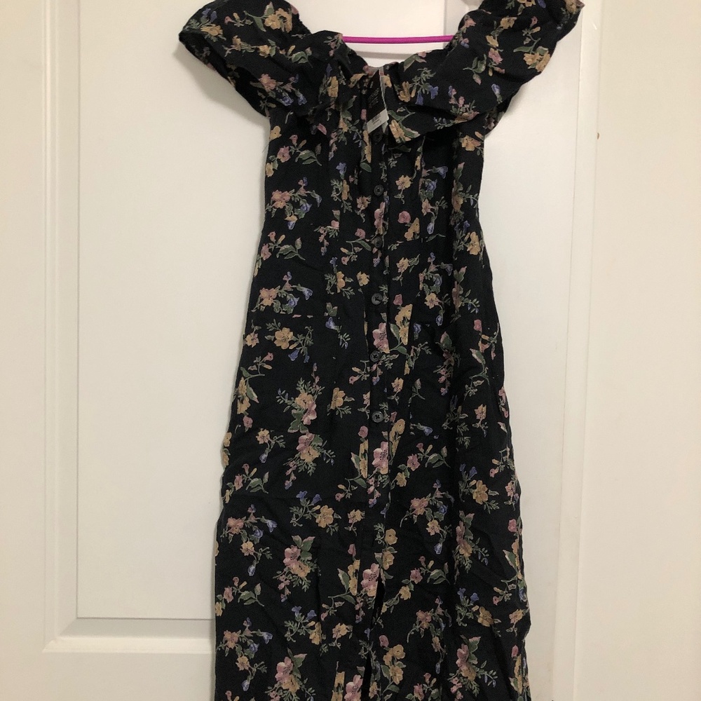 Topshop petite over the shoulder floral dress